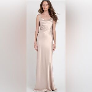 Jenny Yoo Cream Slip Dress